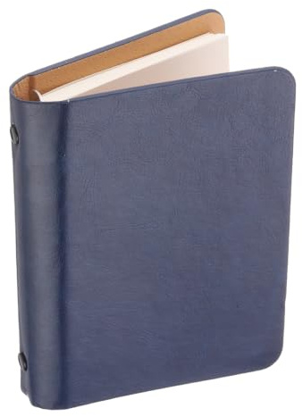 PATIKIL 6 Ring Binder Cover, A7 Leder Notizbuch Binder Mini Nachfüllbarer Loose Leaf Personal Planner mit 50 Blatt Papier, Blau