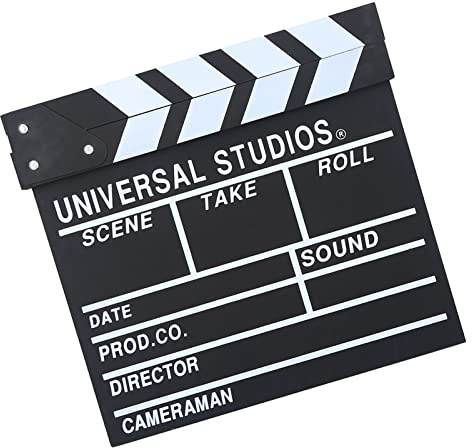 Directeur en Bois Scène Clapperboard TV Film Clapper Conseil Film Cut Prop avec Tout Neuf, Blanc et Noir Bois Clap à la Main, Version Anglaise, Belle et Stable, Boulons en