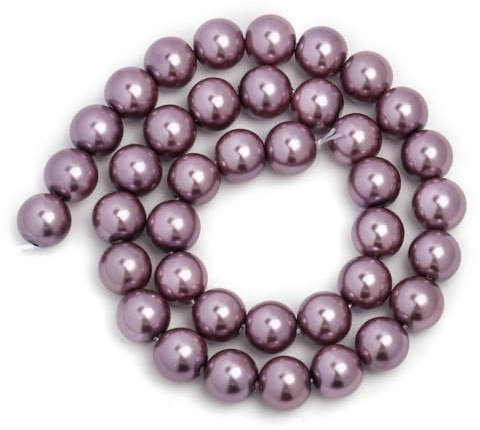Perle di pietra viola da 4/6/8/10 mm, perle rotonde sciolte di giada, kunzite e mica per la creazione di gioielli, braccialetti fai da te da 15'' - Perla imitazione da 2 a 6 mm (circa 61 pezzi)