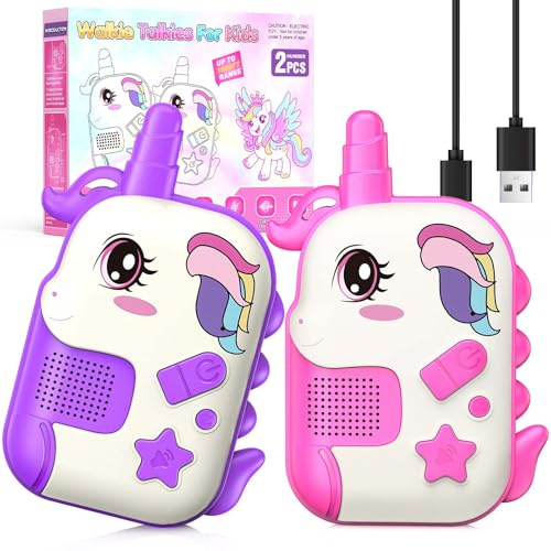 Wootoyz New Kids Walkie Talkies, Gifts for 3 4 5 6 7 Year Old Girls' Walkie Talkies for Kids Toys for 3-6 Years Old Unicorn Toys for Girls Age 3-7 Xmas Gifts Age 3-6 Girl Kid Birthday Presents