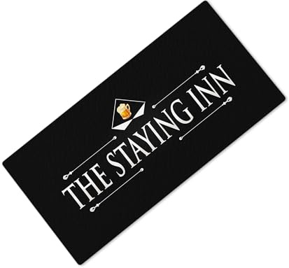The Staying Inn Tapis de bar imprimé avec étiquette Idéal pour pub café maison Occasion 27