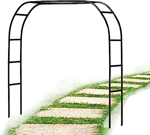 Arche de jardin en métal robuste – Arches de roses résistantes aux intempéries pour mariages et entrées de jardin – Cadre en arc blanc 2,4 m de large x 2,2 m de haut