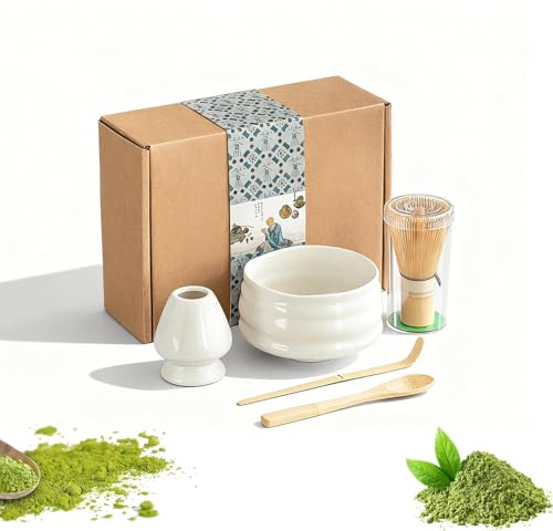 Snowth MATCHA KIT, Set completo da 5 pezzi per il tè Matcha, Matcha Whisk Tea Making Kit, Set per preparare il latte al tè matcha, Set da tè Matcha per la cerimonia del tè tradizi, per l'Ufficio e