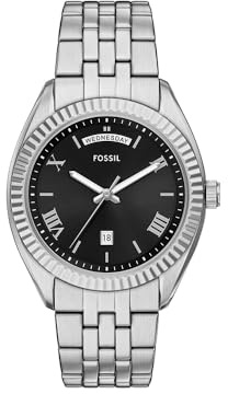 Fossil Orologio da uomo Campbell a tre lancette Day-Date in acciaio inossidabile (Modello: FS6139)