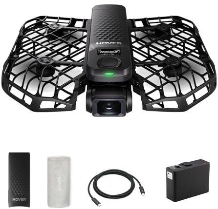 HOVERAir X1 Pro Drone avec Camera, Camera Vlog 4K Pliable avec Vitesse de Suivi：42 km/h, 15+ Modes Automatiques, Vole Partout grâce à OmniTerrain, SmoothCapture 2.0 (Standard&PowerCase)