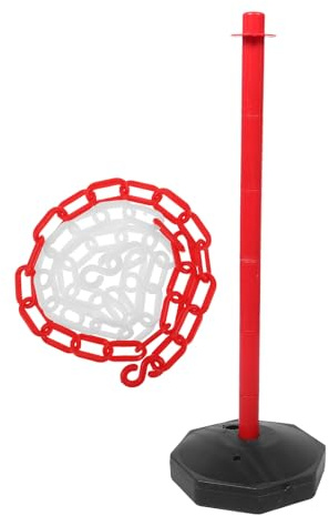 FENICAL Bolardo de Seguridad con Cadena Rellenable de Agua de Pe, Absorbente de Impactos, Adecuado para Barreras Temporales y Entradas de Estacionamiento, 1 Set