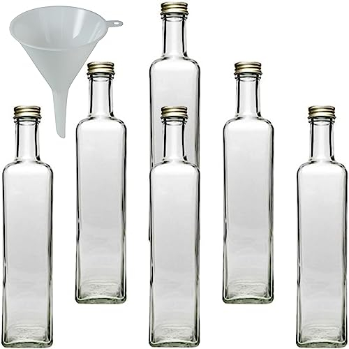 Viva Haushaltswaren Glasflasche Bottiglie di Vetro, Argento, 500 ml