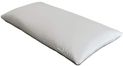 Giraffenland Cuscino con miglio bio 40x80cm, Cuscino per la testa - Cotone spigato bianco, con bucce di miglio bio, + fodera interiore supplementare