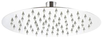 Wiltec Pommeau de douche Rond 20cm Pomme Jet de pluie Tête de douche Effet pluie Acier inoxydable Accessoire Salle de bains