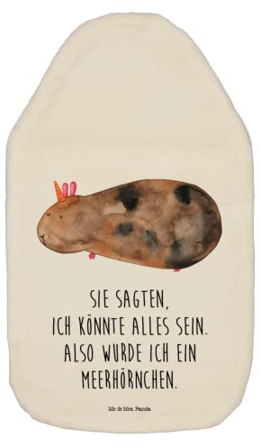 Mr. & Mrs. Panda Wärmflasche Einhorn Meerschweinchen - Geschenk, Wärmekissen, Unicorn, Meerhörnchen, Einhorn Deko, Bettflasche, Wärmflaschenbezug,