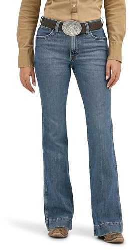 Wrangler Women's Retro Bailey High Rise Trouser Jean, Shelby, 29W x 32L