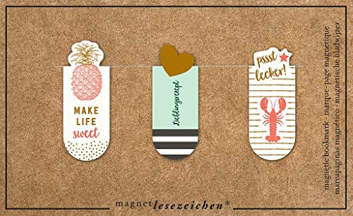 moses Magnetlesezeichen Lieblingsrezepte | 3er Set magnetisches Lesezeichen | charmant illustriert