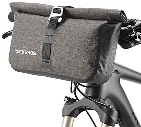 ROCKBROS Bike Handlebar Bag Waterproof Bicycle Front Handlebar Bike Bag 6L Bikepacking Bag for Mountain Road Bicycles