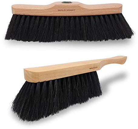 WALDKRAFT Besen-Set Black Forest | Handfeger und Zimmerbesen aus Buchenholz | Kehrbesen Made in Germany (1, Stubenbesen + Handfeger)