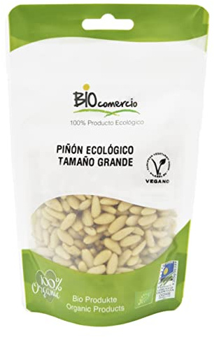 BIOCOMERCIO | Piñón Ecológico Tamaño Grande | Piñones Grandes| 200 gramos | Piñones enteros | Frutos secos | BIO