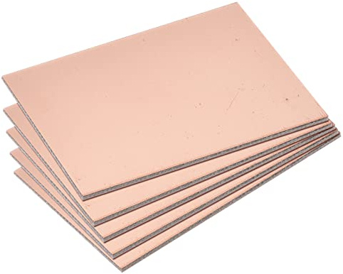 sourcing map 5 Stück PCB Kupfer Plattierte Platinen Laminat 70mm x 50mm x 1.5mm FR4 Glasfaser Einseitig für Schaltungsprojekte
