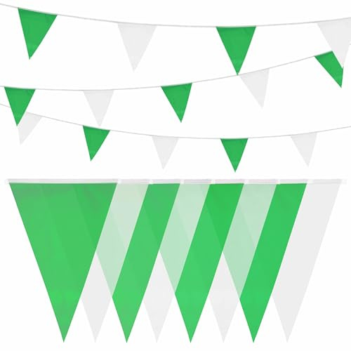 Heku-20 banderines Impermeables, Color Verde y Blanco, 10 m (30731-17)