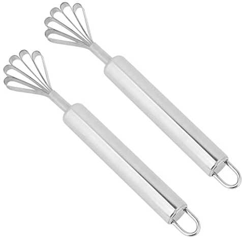 2 x Kokosnussschaber, Edelstahl-Kokosnuss-Fleischentfernungsmesser, Kokosnussreibe, Mehrzweck-Reibe, Hobel, Fleischentfernungsschneider für Küchen- und Haushaltsbedarf