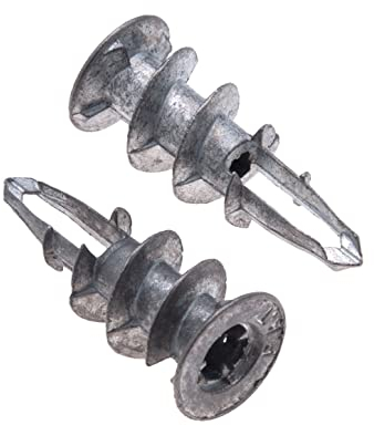 Tacos de placa de yeso Driva, paquete de 50 tacos de aleación de 15 mm x 29 mm, sujetadores de paneles de yeso, tacos de pared de yeso, tacos de cavidad, fijaciones de aluminio - anclajes atornillados