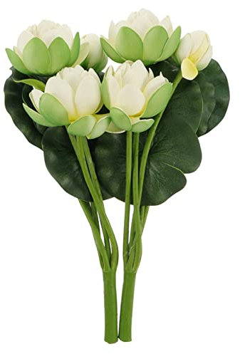 Veemoon Realistische künstliche Blumenstrauß, künstliche Lotusblumen, künstliche Blumenarrangements, Seidenblumenstrauß, künstliche Blumenstrauß, 2 Stück, Wasser, künstliche Blumenstrauß