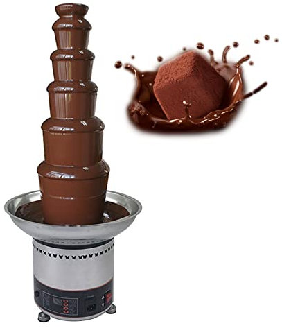 4/5/6/7 Tiers Stainless Steel Electric Chocolate Waterfall Machine/Sauce Heater,Commercial Chocolate Fondue Fountain, for Candy Butter Cheese BBQ Sauc (6 Tier)