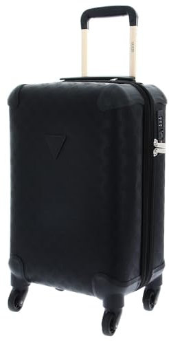 GUESS Koffer 55CM Blau, 28 Liter, Wasserfest, Kunstleder, Spanngurte, Trennwände, Spinner, Tragegriff, Ausziehbar, SUITCASE