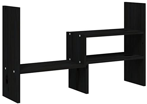 vidaXL Skärmställ svart (39-72)x17x43 cm massiv furu