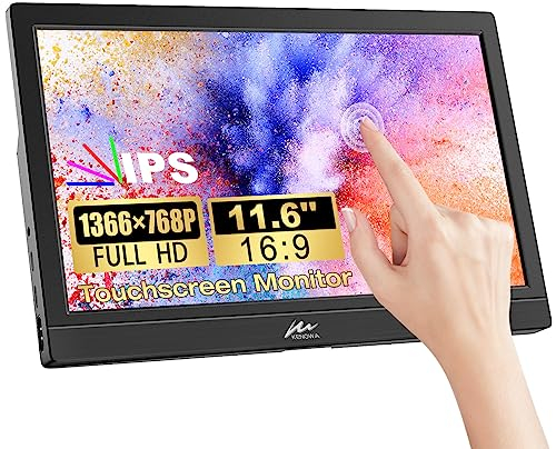 Kenowa Écran Tactile Portable 11,6 Pouces Moniteur Portable FHD 1366x768 IPS écran HDR Eye Care avec Type-c,HDMI pour PC/Ordinateur Portable/Raspberry pi/PS3/4 Xbox/Switch/Téléphone