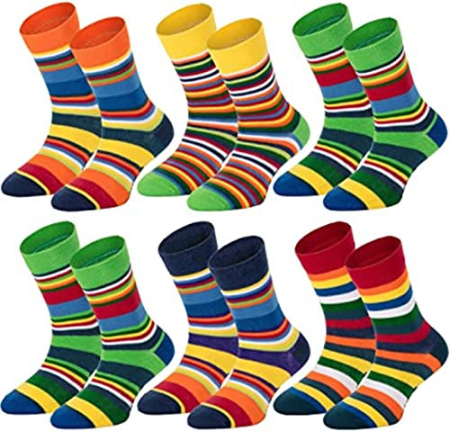 FussFreunde 6 Paar Mädchen, Jungen Socken, viele, viele Muster, Schadstoffgeprüft. mit ANTILOCH-GARANTIE (as3, numeric, numeric_31, numeric_34, regular, Gute Laune Ringel)