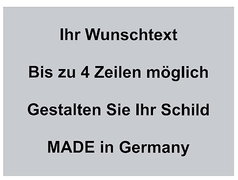 Hinweis Schild mit Wunschtext und Gravur aus Kunststoff - Personalisiertes Schild in verschiedenen Größen - 3 Farben zur Auswahl (Silber)