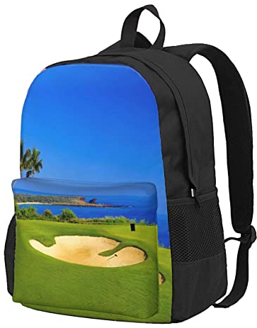 StOlmx Golfplatz Laptop Rucksack, Reiserucksack, Große Wickeltasche, Arzttasche, Schwarz , One size