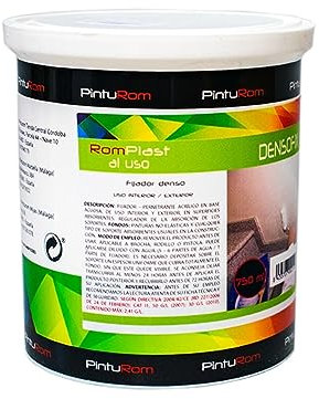 Pinturom Fijador al Agua acrílico, Imprimación sellante Densofix Incoloro, Fondo fijador de Interior y Exterior, Buen anclaje en superficies lisas (0,750 L.)