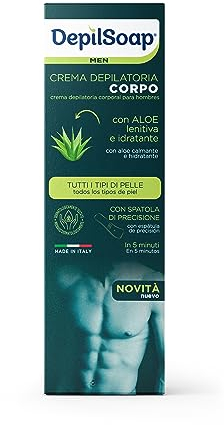Depilsoap® - Crema Depilatoria Uomo – Confezione Da 150 Ml – Adatta A Tutti I Tipi Di Pelle – Senza Ammoniaca – Arricchita Con Ingredienti Naturali Come Aloe E Vitamina E