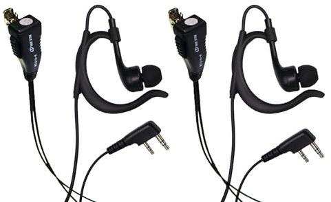 G Shape in-Ear Headphone Two Way Radio Earpiece with PTT 2.5mm+3.5mm 2-Pin Walkie Talkie Headsets Single Wire Mic Headphone Pair