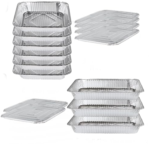 COMFICOVE Disposable Chafing Dish Buffet Set Food Warming Trays Replacement - 3 Water Food Warmer Pans - 6 Foil Pans - 6 Lids - Buffet Set Trays Food Warmers for Parties & Events