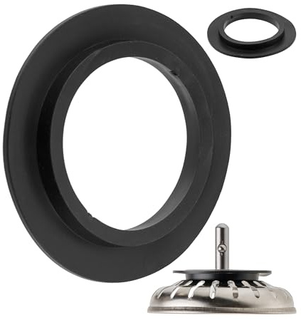 Joints universels pour panier à tamis, 2 pcs, en Noir, en caoutchouc, joint pour panier à tamis avec Ø 52,5 mm extérieur, Ø 32,8 mm intérieur, 5 mm d'épaisseur, anneau d'étanchéité évier