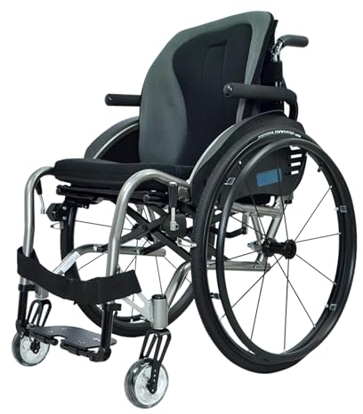 Sportrollstühle,12.7 kg,Superleichter Rollstuhl mit Aluminiumrahmen, zusammenklappbar, Transportrollstuhl, ergonomischer Sitz,Belastung 100 kg(Seat width 38cm)