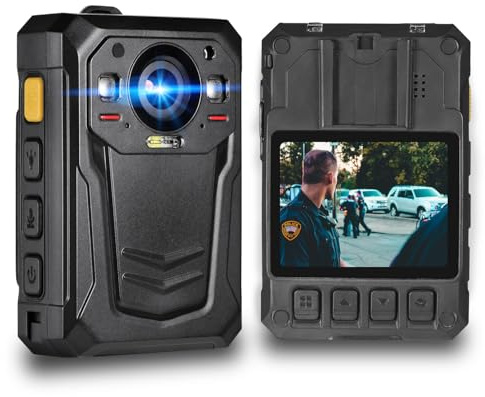 EEZKAM Body-Kamera, EIS Polizei Body-Kamera mit eingebautem 3600mAH Akku, 13 Stunden Videoaufnahme, 1512P HD Körperkamera(64G)