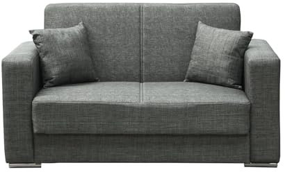 Mondo Viro 2-Sitzer-Sofa Futura aus Stoff mit verchromten Füßen 159 x 84 cm 82 h (grau)
