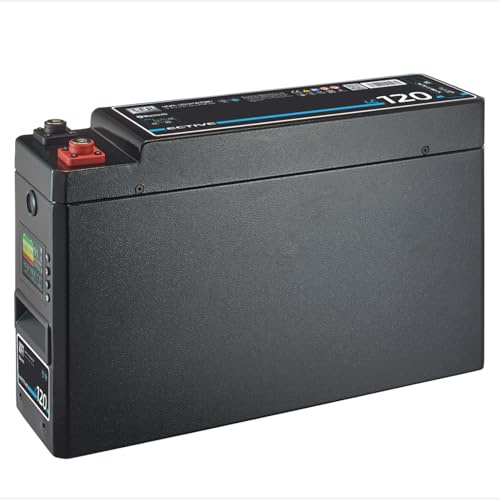 ECTIVE - LiFePO4 Lithium-Eisenphosphat Batterie LC120 Slim LT 12V 120Ah 1536Wh - schlanke Versorgungsbatterie bis -30°C mit BMS & Bluetoothfunktion - Aufbaubatterie für Wohnmobil, Boote, Van etc.