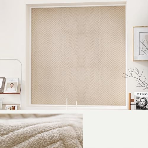 Thermal Insulated Window Cover, Window Insulation Film kit for Winter, Simple and Modern Window Soundproofing Film, Windproof Coldproof Isolate Cold Air(Beige,1.3x2 m)