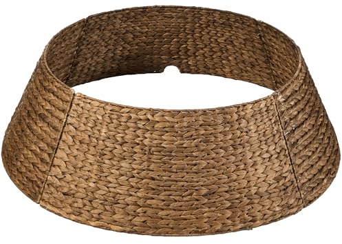 Best Choice Products Lot de 4 colliers de sapin de Noël en jacinthe tissée - Accessoire pour la maison avec découpe pour cordon - 106,7 cm - Châtaignier