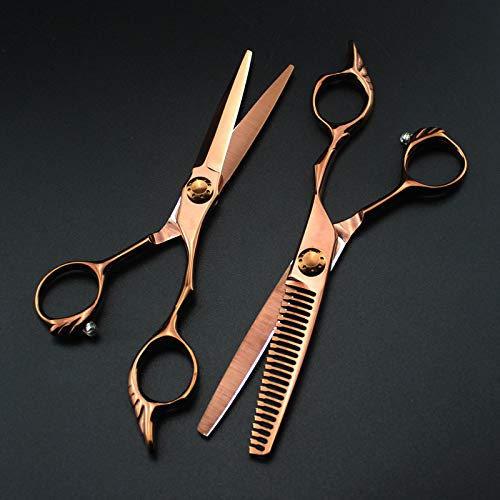 SnamicE Professionelle Haarschneideschere, 6 Zoll, professionelle japanische 440c Bronze-Haarschere, Friseurschere, Haarschneideschere, Effilierschere, Friseurschere, Set,Set