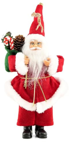 The Magic Toy Shop Standing Santa Claus Figure 10 - Suitable for Standing or Hanging - Father Christmas Figures Christmas Ornaments for the Home Christmas Hanging Ornament Xmas Decorations