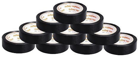 iplusmile 10pcs x Electrical Insulation Tape Black Abrasion Moisture Resistance Pro-grade Pvc Tape for Industrial Use