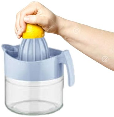 GLOBAL BAY Manual Citrus Juicer - 300 ml, Multifunctional Orange Citrus Lemon Lime Fruit Press Squeezer with Glass Bottom - Lemon Juicer Squeezer for Kitchen