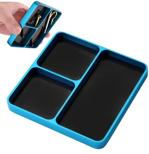 Magnetic Parts Tray, Magnetic Electronic Repair Screws and Parts Organizer Magnet Tool Tray Holder Ideal Screws Sockets Bolts Pins Small Parts Organization Supply(Sky Blue)