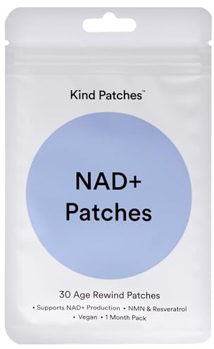 Kind Patches | NAD+ Patches | Cellular Energy and Metabolism Support | Botanical Plant-Based Formula with NMN, Resveratrol & Lion's Mane | 30 Vegan Patches