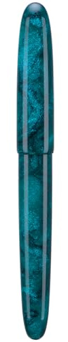 Asvine C80 Füllfederhalter, Nr. 8, 1,1 mm Feder, große Handarbeit, Kalligraphie, Kunst, Zeichenstift mit Konverter, Stiftetui, Sammlungs-Set (grüner Glitzer)