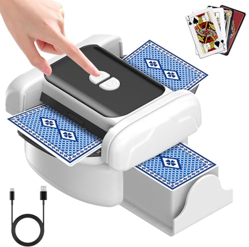 PLLYPE Automatisk kortmixer, spelkortblandning, automatisk kortmixer, auto och manuellt läge, för pokerkortspel, Blackjack, Texas Hold'em